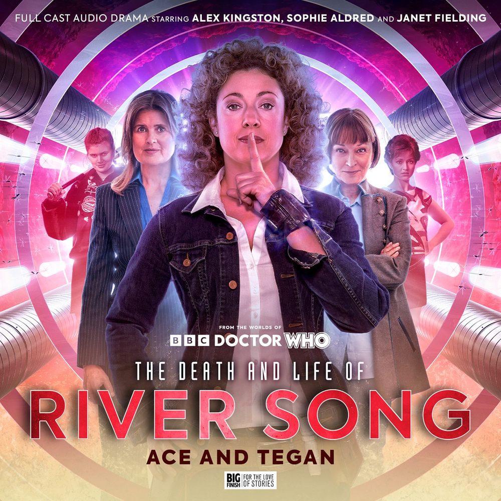 The cover image for this box set, featuring River Song, Ace and Tegan