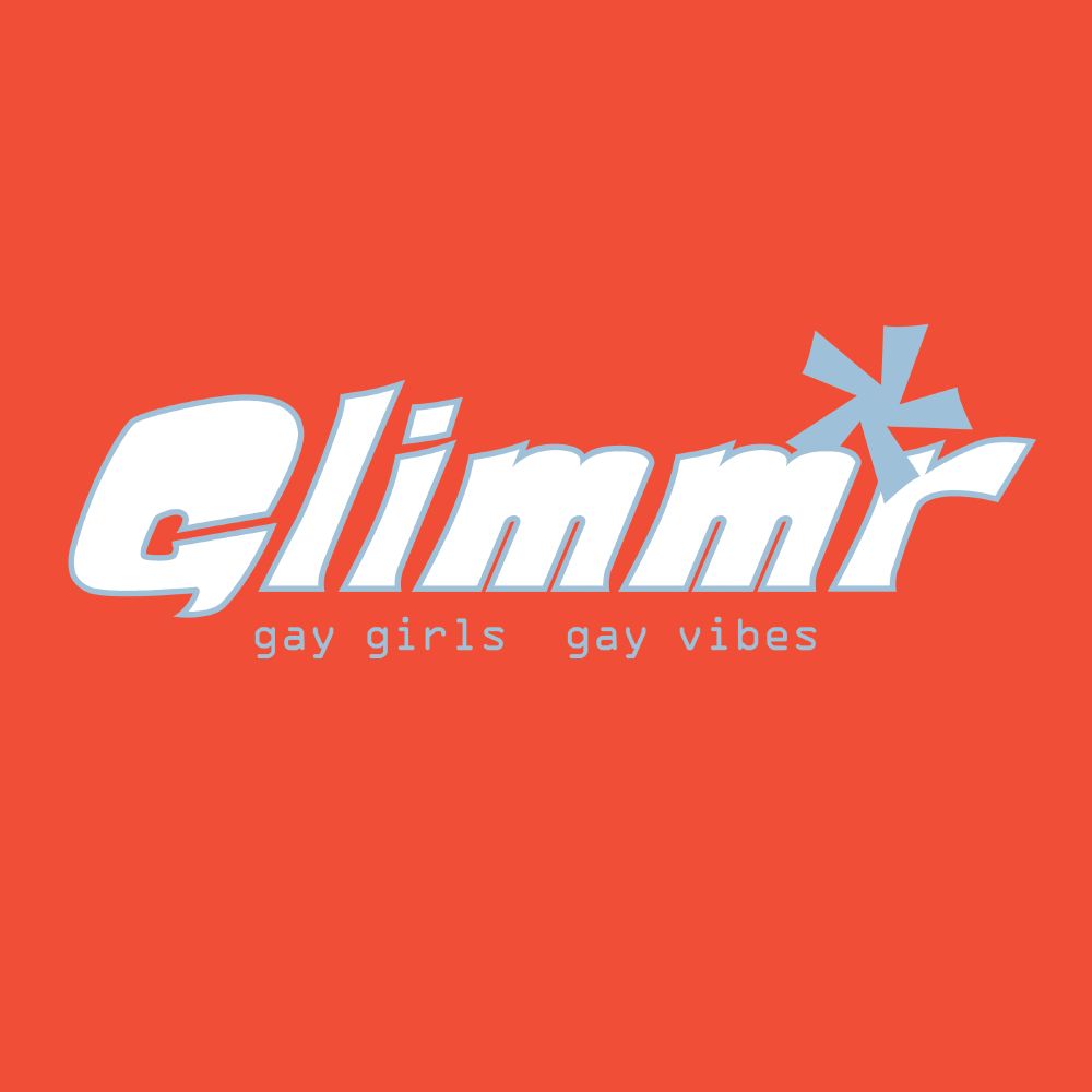 Glimm*r logo over a red background