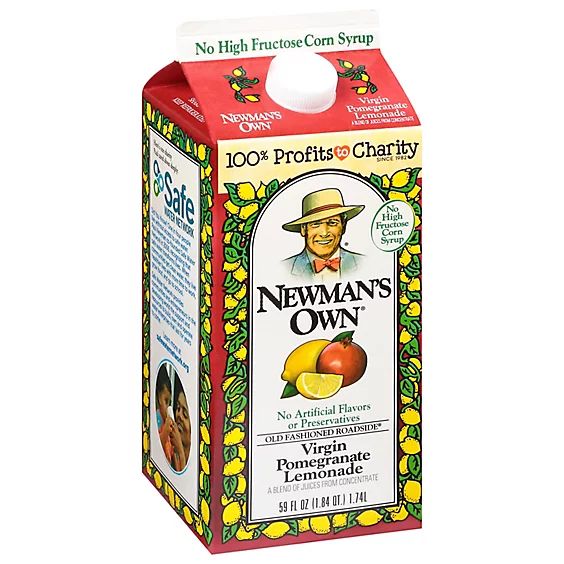 Carton of newmans own pomegranate lemonade