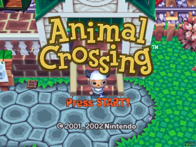 Animal Crossing's title screen on the Nintendo Game Cube