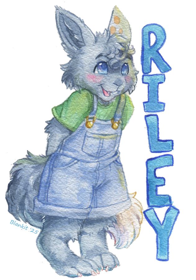 Watercolor painting of a rabbit wolf hybrid