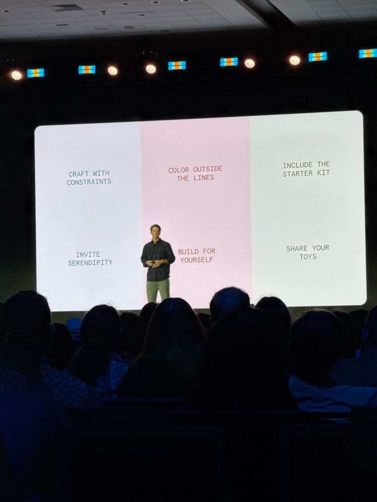 A slide with three columns discussing ways to play in products, process, and people.