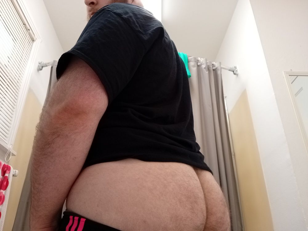 A picture of me with my fat hairy ass hanging out of my short shorts.