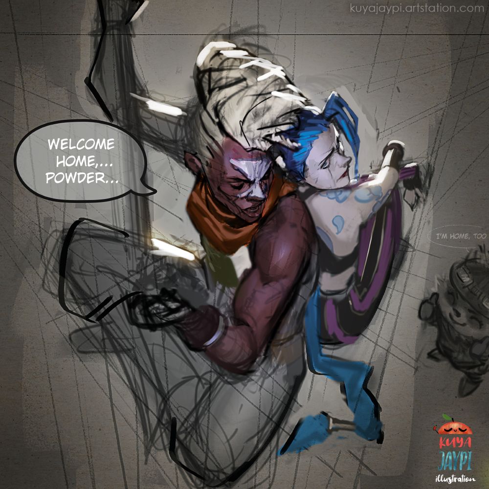 Fan Art of Ekko and Jinx from League of Legends