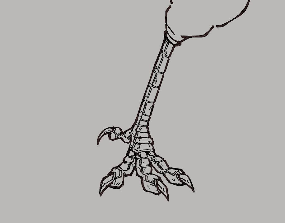 lineart of a bird claw