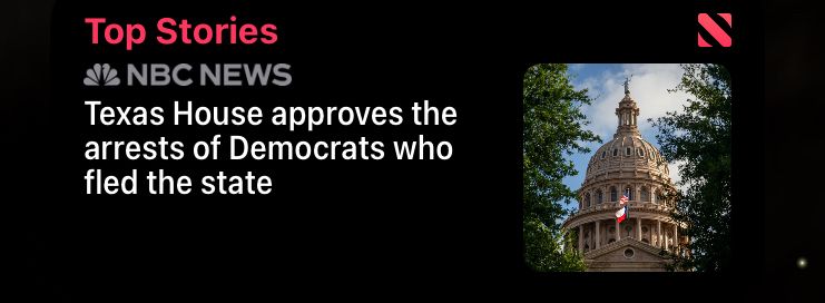From NBC News: “Texas House approves the arrests of Democrats who fled the state”