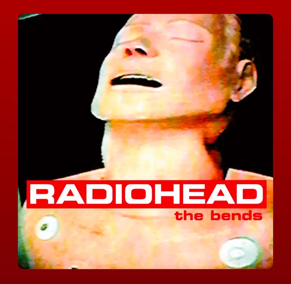 Cover art of Radiohead’s album the Bends (a man doing a heckin weird screm)