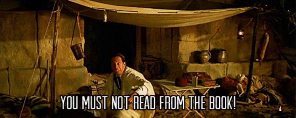 You Must Not Read From The Book No GIF