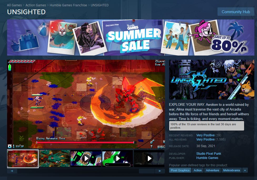 unsighted steam page