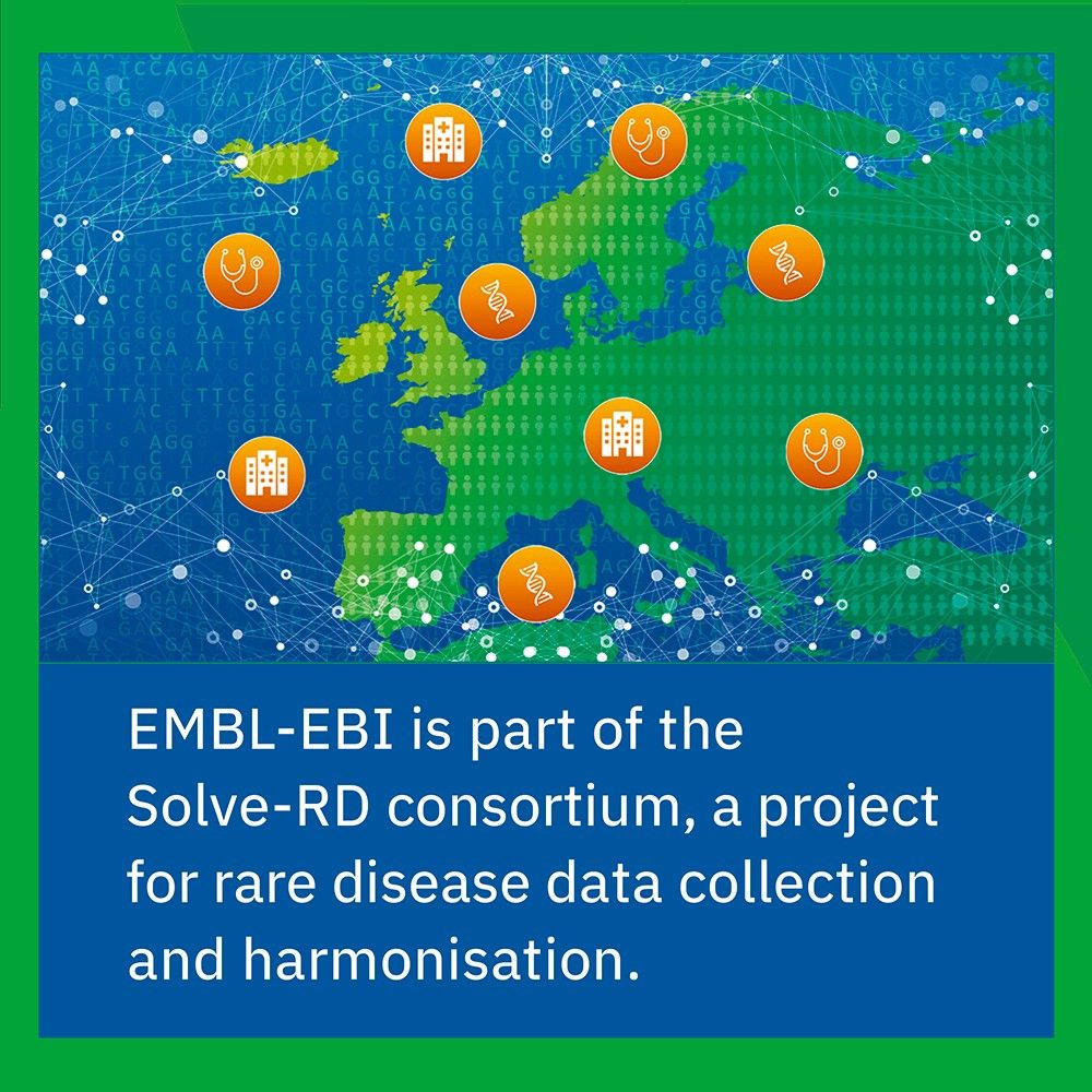 EMBL-EBI is part of the Solve-RD consortium, a project for rare disease data collection and harmonisation