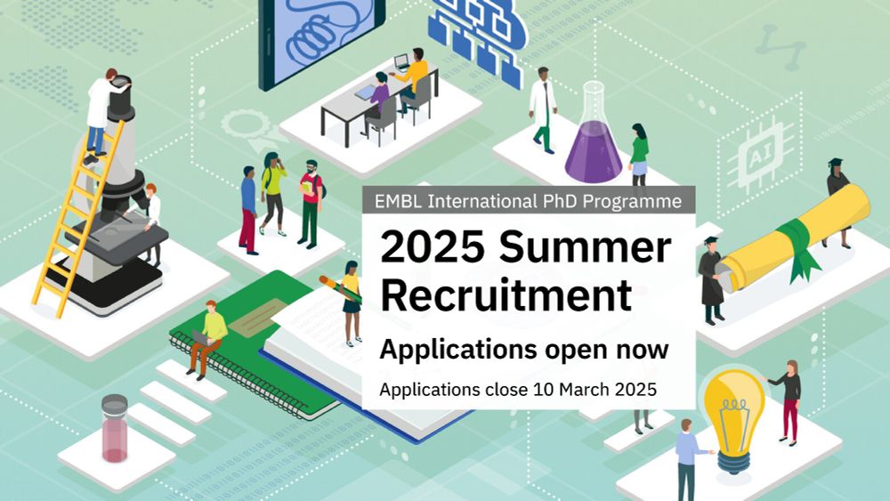 EMBL International PhD Programme Summer Recruitment Applications open. Applications close 10 March 2025.