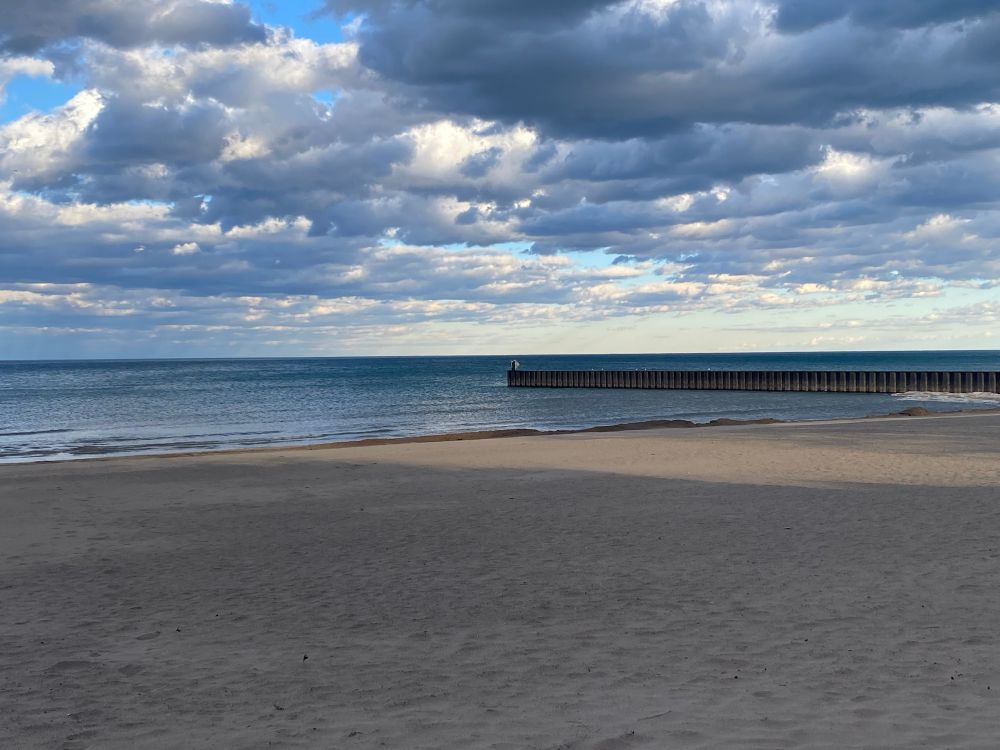 Clouds building on the lakefront.