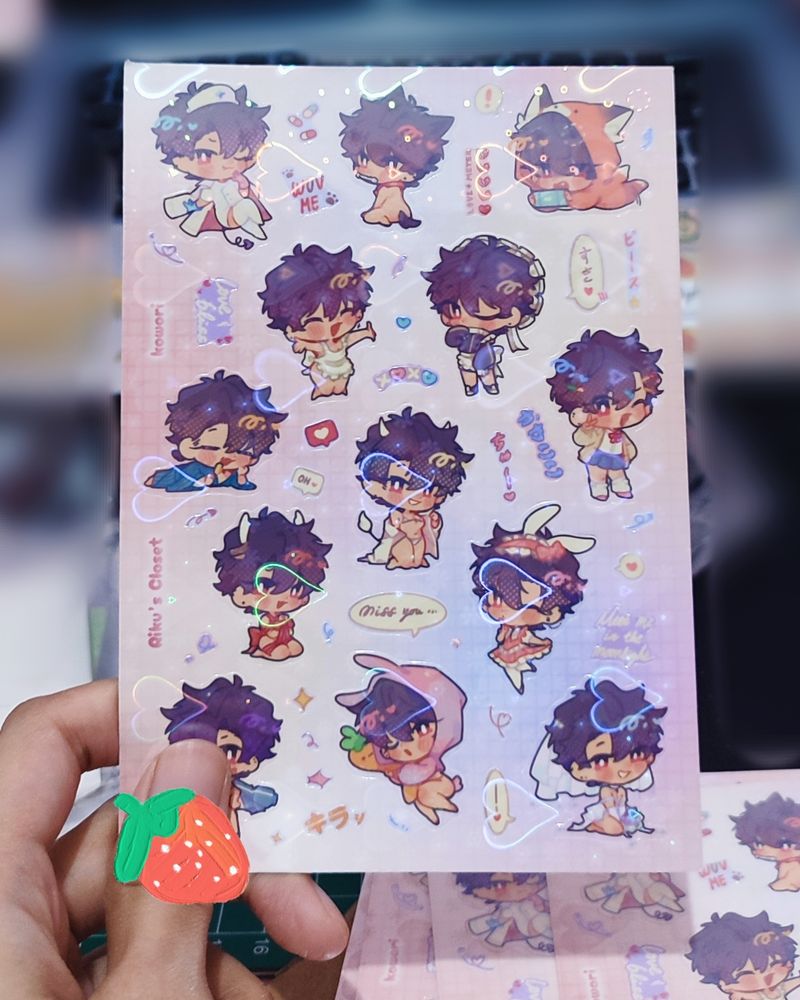 original character riku's closet sticker sheet