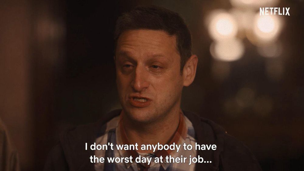ITYSL screenshot of Tim Robinson saying “i don’t want anyone to have the worst day at their job…” 