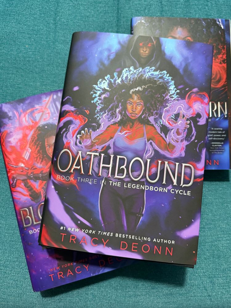 Copy of Oathbound with the first two books in the series.