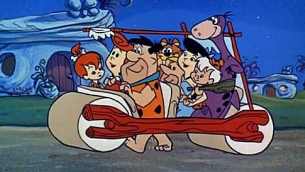 fred flintstone and associates "driving" around