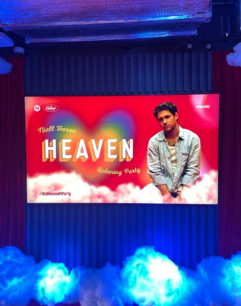 Heaven Listening Party rainbow hearts