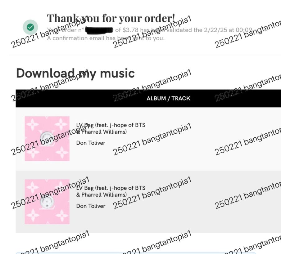 LV Bag Purchase receipt from qobuz