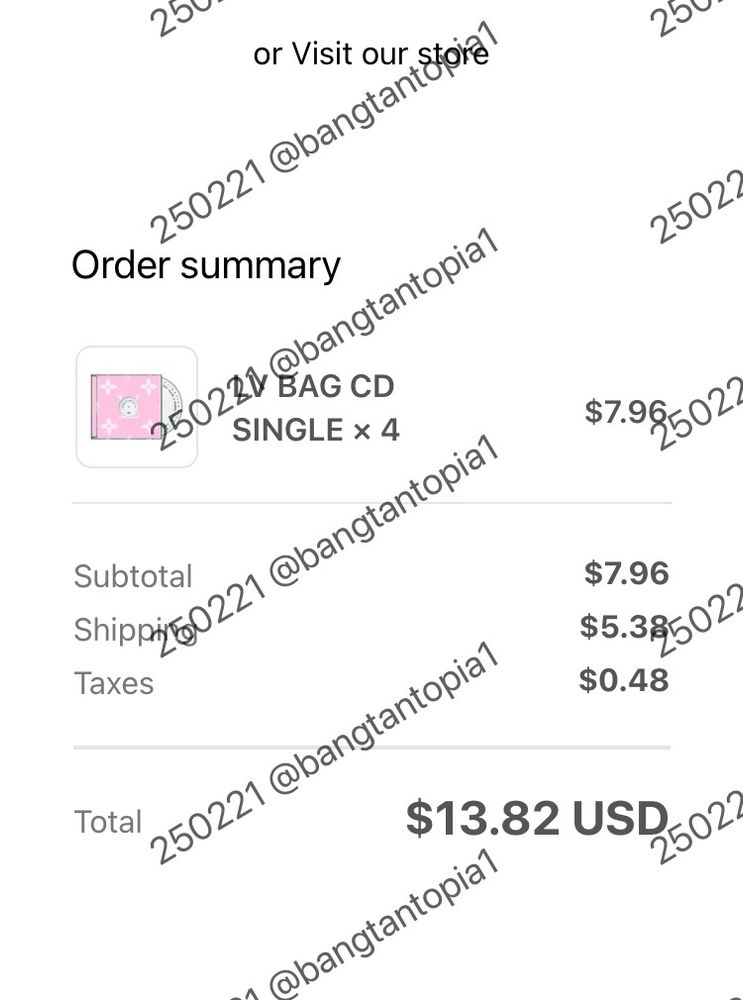 Receipt of LV Bag single cd purchase from Don Toliver’s store