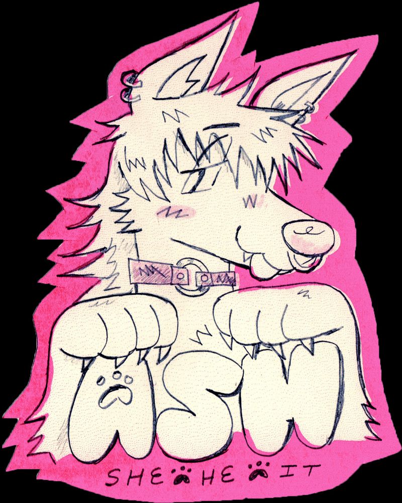 ash puppy riso badge