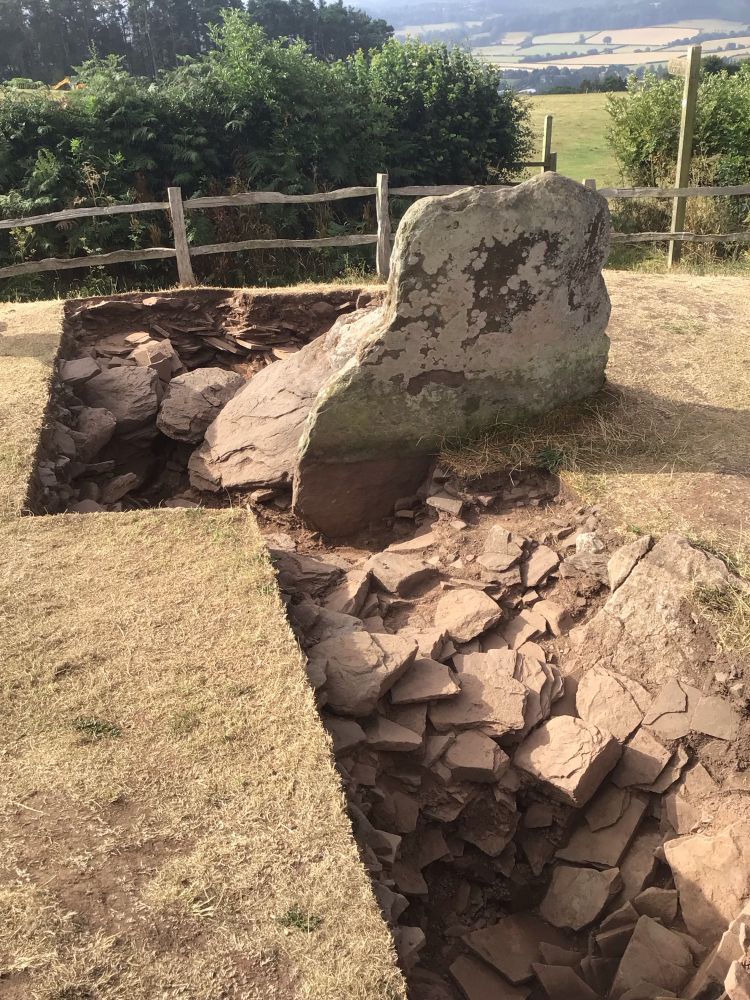 Colour image illustrates the collapse of revetments.