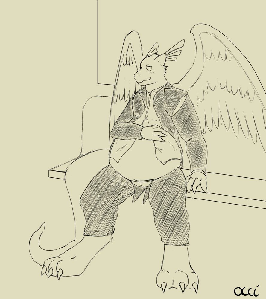 Aerox's sona sitting on the metro in a damaged suit, basking in the post-TF feelings.
