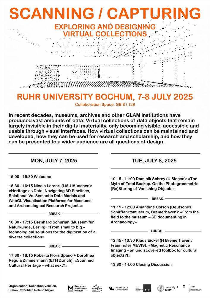 Plakat mit dem Programm zum Workshop. Im oberen Bildteil eine Punktgrafik eines Raumes.