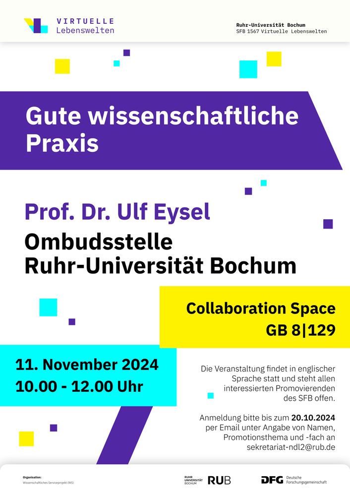 Veranstaltungsplakat zur Veranstaltung Gute wissenschaftliche Praxis