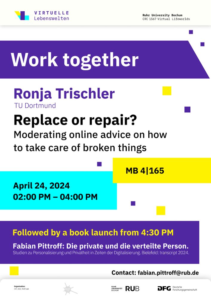 Plakat zum Worktogether mit Ronja Trischler, das am 24.04.24 im SFB1567 stattfindet