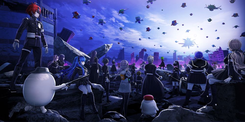 The Hundred Line: Last Defense Academy video game principle promotional artwork.