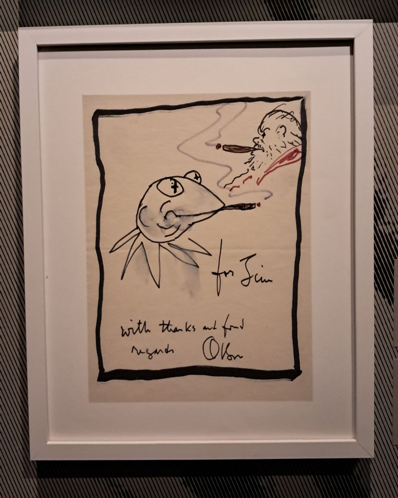 Orson's Kermit drawing for Jim Henson