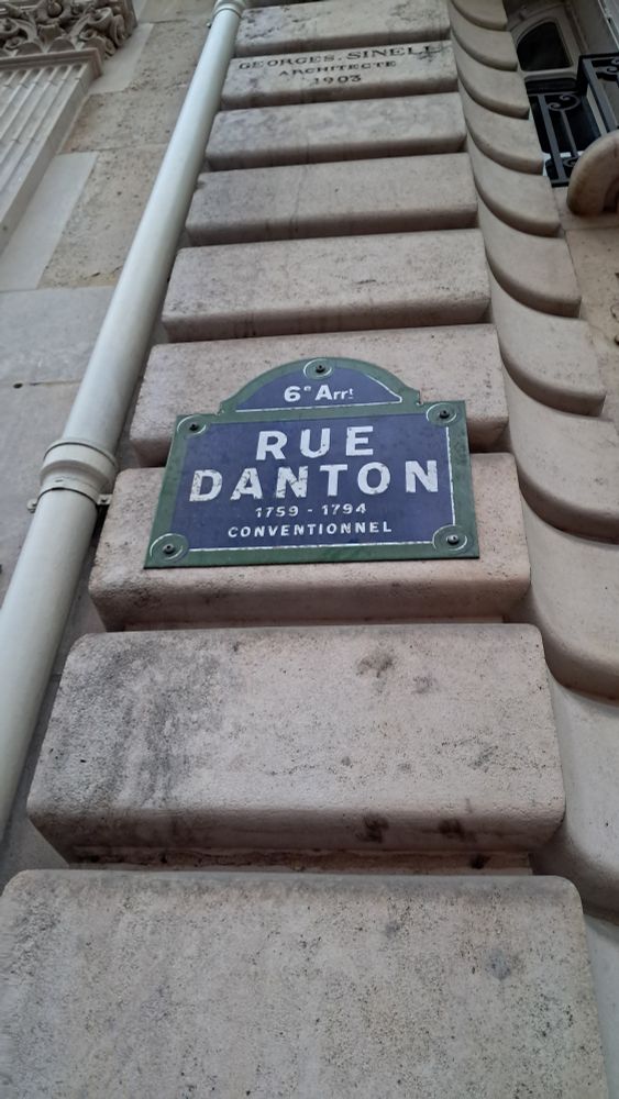 Street sign Rue Danton