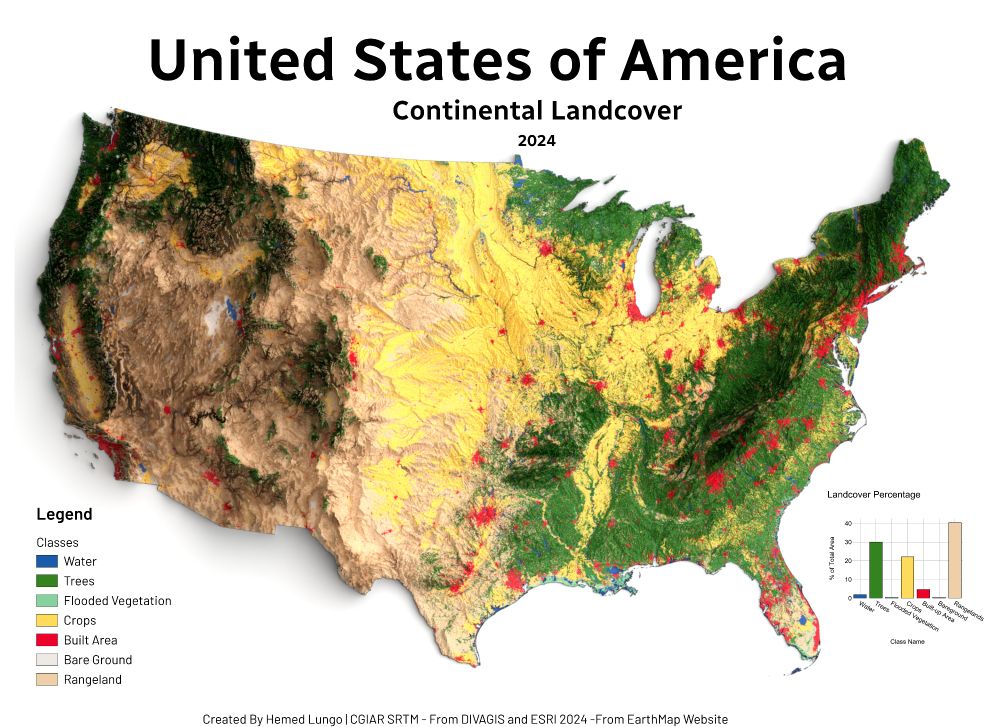 Landcover Map of U.S.A 2024