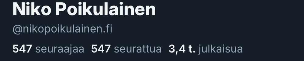 Kuvankaappaus profiilista. 547 seuraajaa, 547 seurattua.