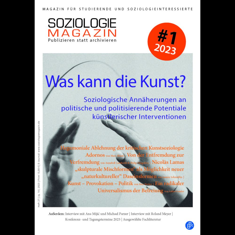 Ausgabe 01/2023 “Was kann die Kunst?” ist erschienen