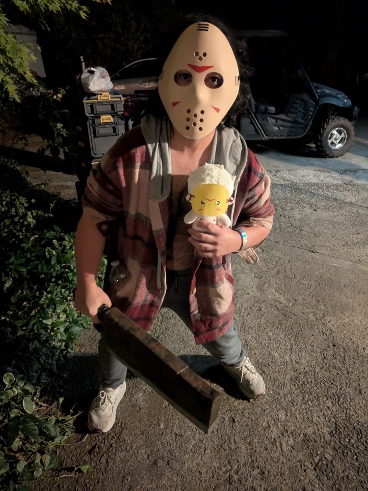 Raze and a Ned Low doll. Both are in Jason Voorhees costumes.