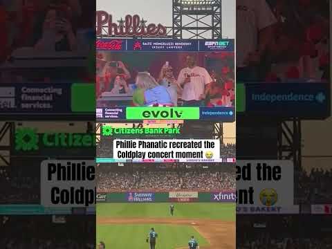 Phillie Phanatic got caught on the kiss cam 😅 (via @phillies)