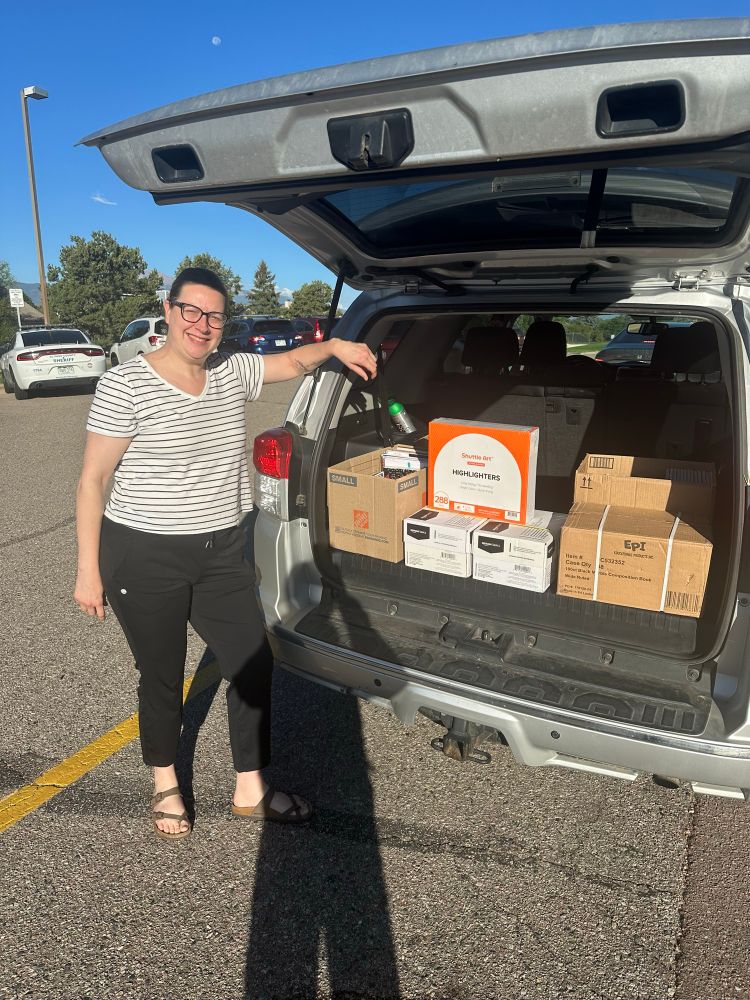 Lindsey dropping off the donations collected at the Labor Day rally.