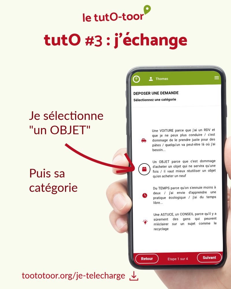 Je sélectionne "un OBJET", puis sa catégorie.