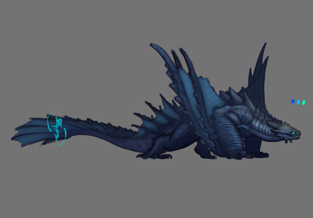 My idea of a night fury as a monster hunter flying wyvern