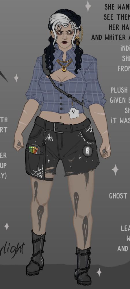 Close-up of the front of Haddie's outfit
