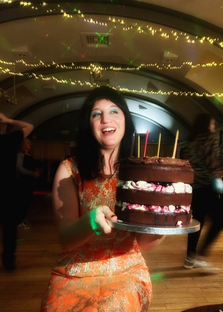 Me and a giant birthday cake