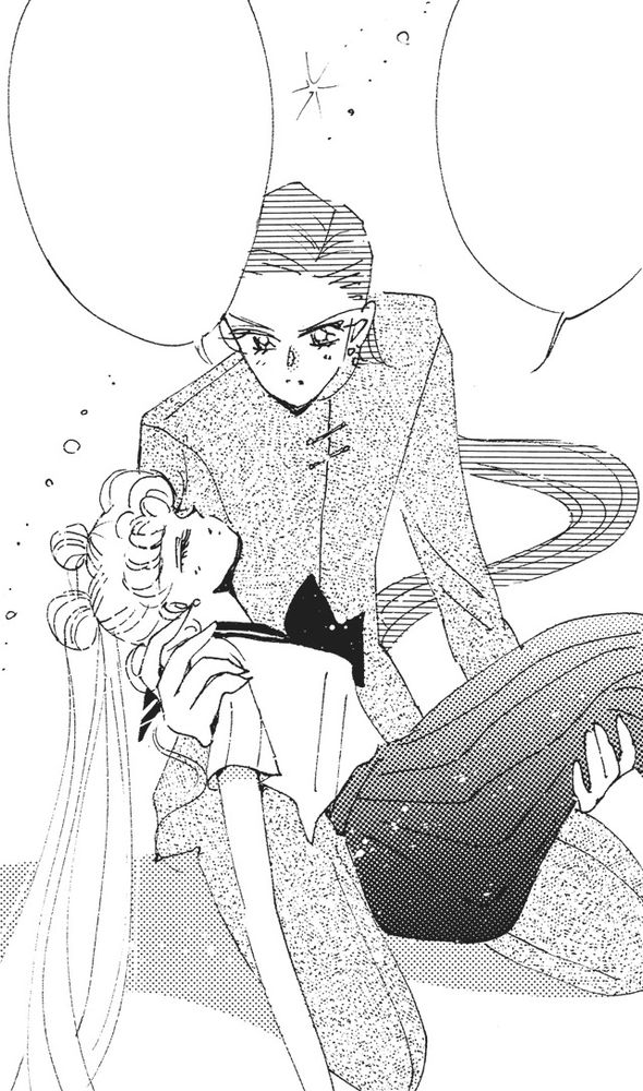 Manga panel of Taiki catching Usagi after she passes out