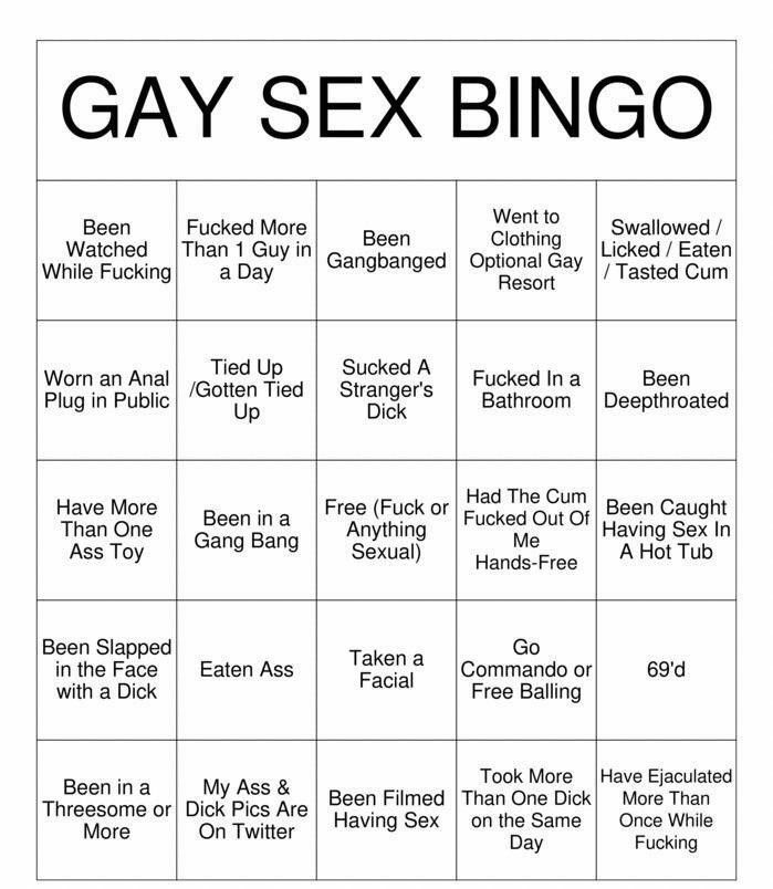 Gay sex bingo card (blank)