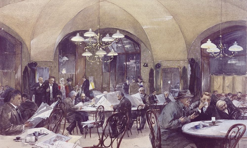 The coffee house Griensteidl in Vienna, 1896. Photograph: Imagno/Getty Images