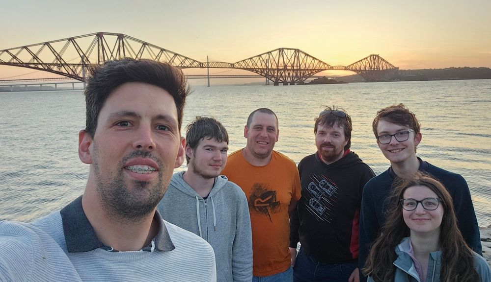 Myself (far left), with Jack, Stu, Rob, Nick and Natt. The Forth Rail Bridge is in the background