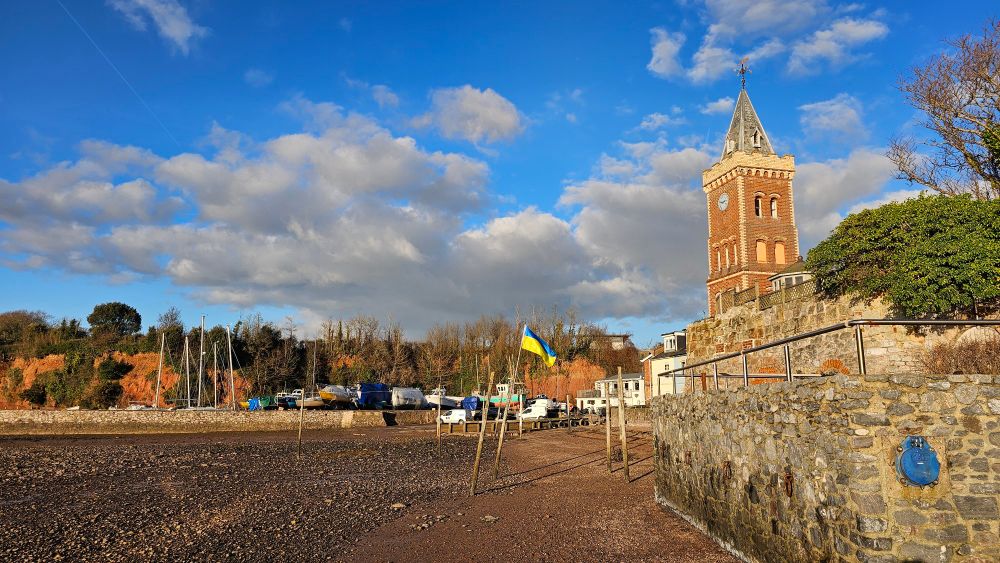 Lympstone quay showing the clock tower