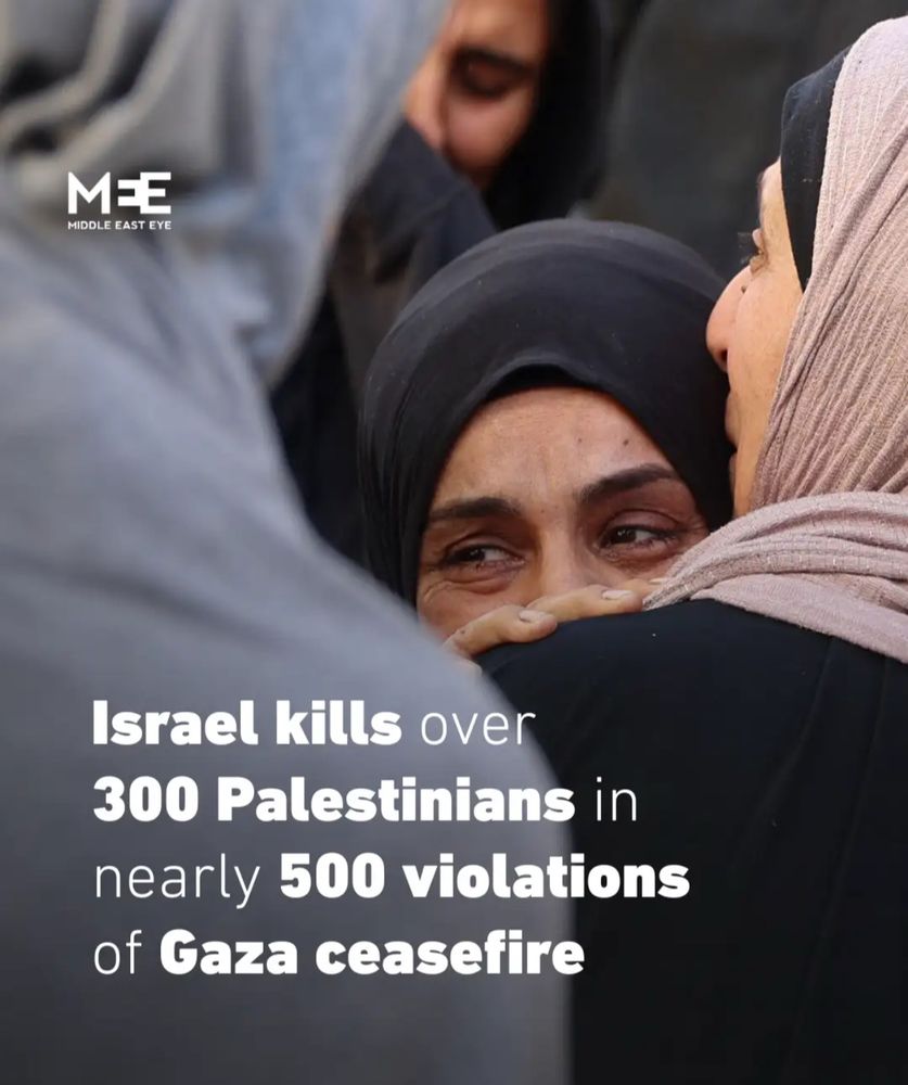 Israel kills over
300 Palestinians in nearly 500 violations of Gaza ceasefire