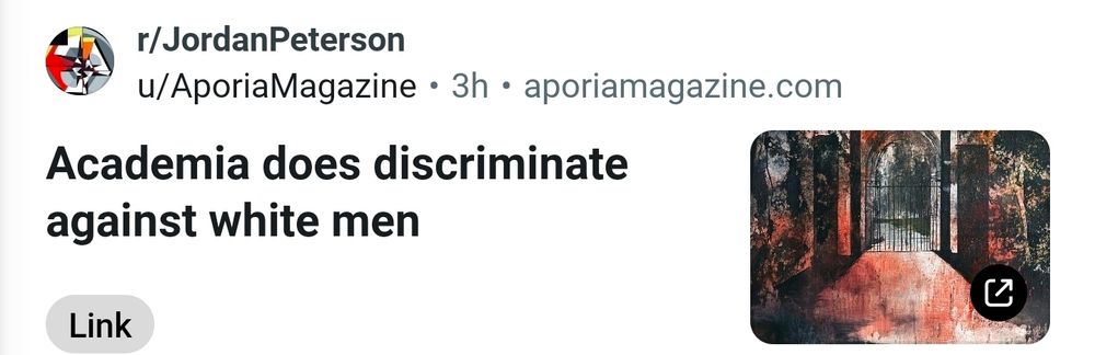 A dumb reddit post that claims that academia discriminates against white men
