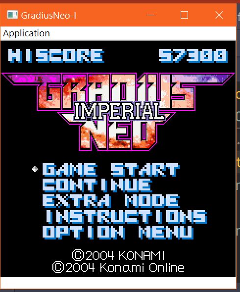 Gradius Neo Imperial Title Screen.